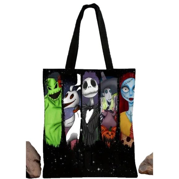 Nightmare Before Christmas Tote Bag Shopping Jack Skellington Sally 18x13 NWOT - Picture 2 of 3